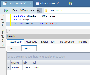 4 SQL Pattern Matching - LIKE data starts with A and ends with S