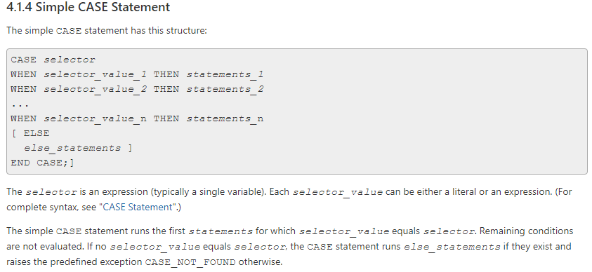 4.1.4. Simple Oracle CASE Statement.