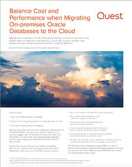 Tech brief: Balance Cost and Performance when Migrating On-premises Oracle Databases to the Cloud.