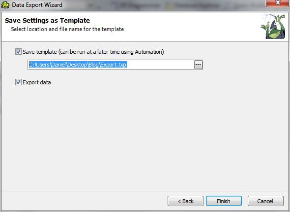 Selecting Excel Output Options