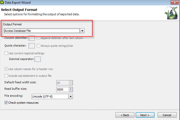 Scenario 3 – Exporting to Access