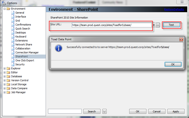Exporting and Importing to SharePoint