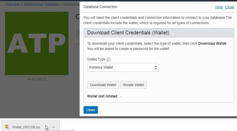 Figure 15. Client credentials zip file or wallet