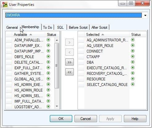 Figure 10. User properties for the selected user are displayed