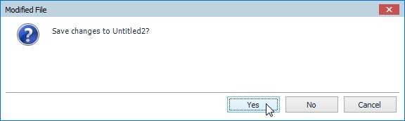 Figure 14. Click Yes to save the SQL worksheet