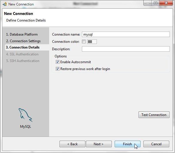 Figure 22. Selecting the Enable Autocommit option