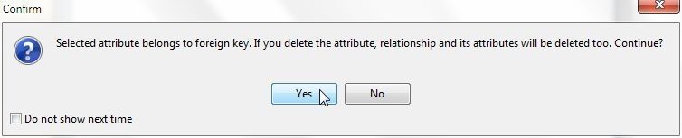 Figure 31. Confirm Dialog to delete an Attribute