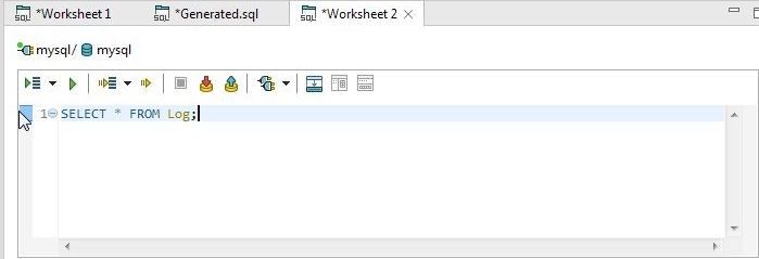 Figure 38. SQL SELECT Statement to Query Log table
