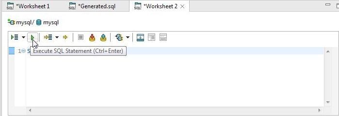 Figure 39. Clicking on Execute SQL Statement