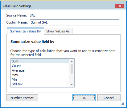 Toad Data Point value field settings