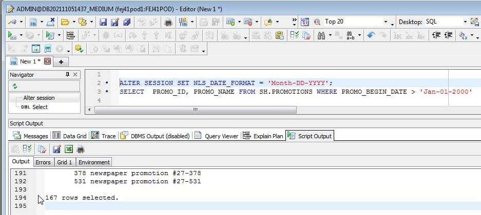 SQL Query with a month value that is in the proper format to fix the not a valid month oracle database error