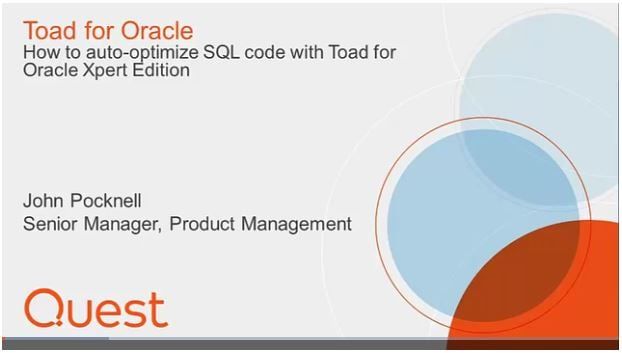 How to auto-optimize SQL code with Toad for Oracle Xpert Edition, watch the video.