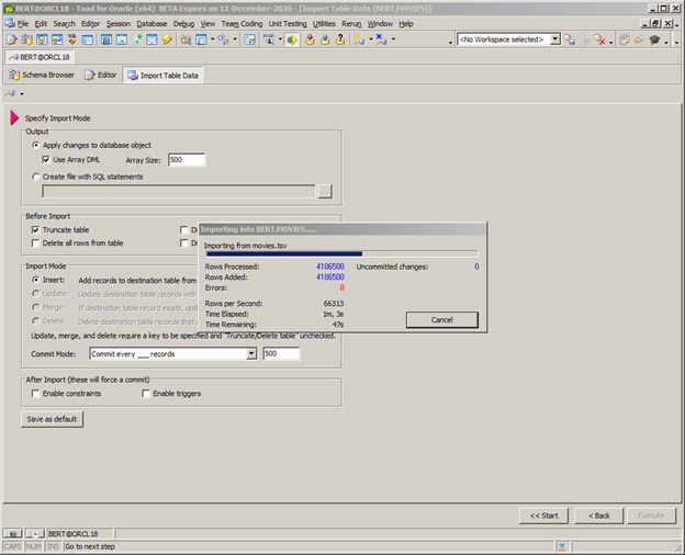 Figure 13: Page 9 of the data import wizard.