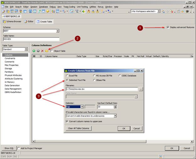 Figure 2: Method to populate the table columns to load data.