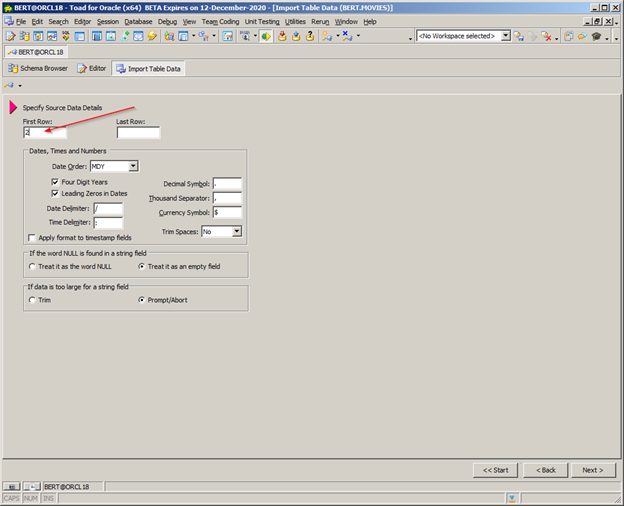 Figure 8: Page 4 of the data import wizard.