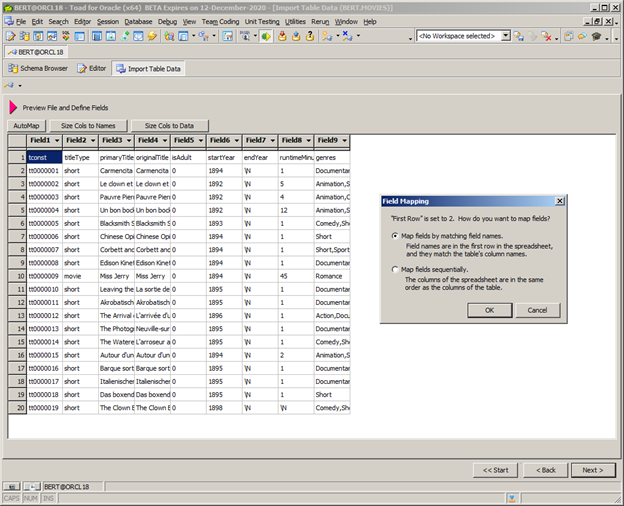 Figure 9: Page 5 of the data import wizard.