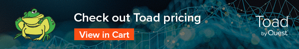Toad products can be purchased in our estore. Check out new, yearly pricing rates.
