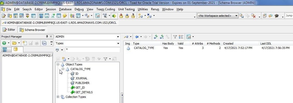 Object Type CATALOG_TYPE