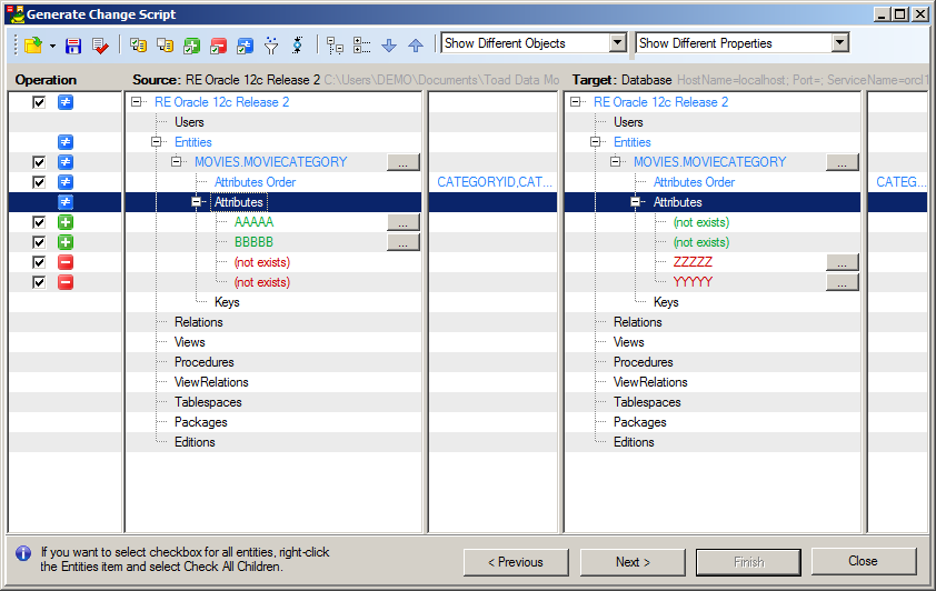Toad Data Modeler Compare & Sync