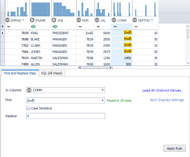 Toad Data Point Fixing Null Values helps solve data preparation issues