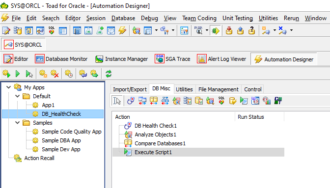 Toad for Oracle Database Health Check