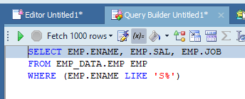 SQL Pattern matching - query builder like command in SQL tab