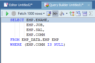 SQL Tab of Query Builder
