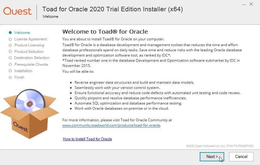 Toad for Oracle trial download  installer.