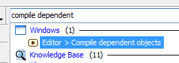 compile dependent objects