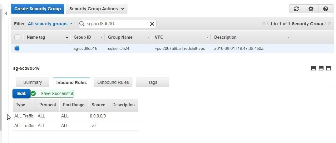 Figure 31. Modified Inbound rules