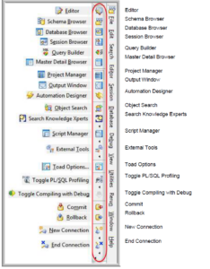 Toolbar Legends, Toad for Oracle 11.6
