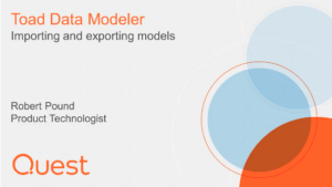 Toad Data Modeler: Importing and exporting data models tutorial