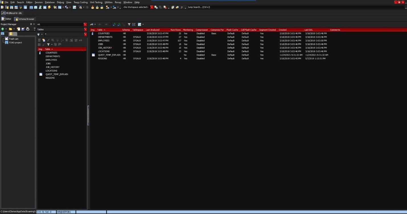 fig 6 toad for oracle dark mode ruby graphite scheme