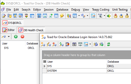 Database health check covers multiple databases