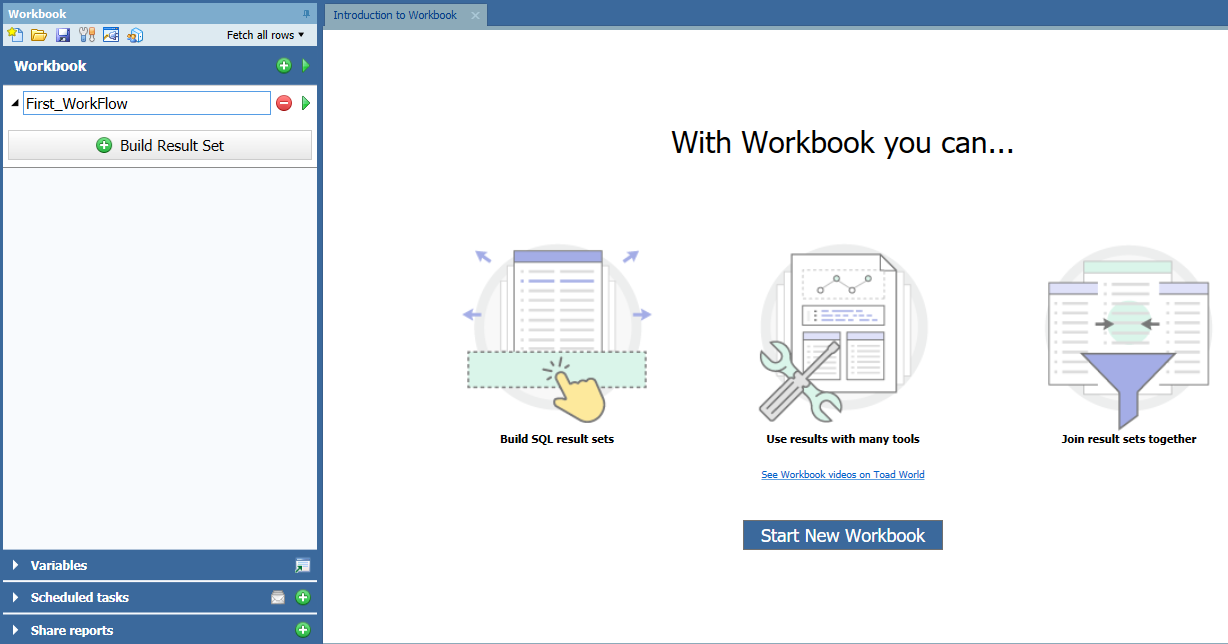 Toad Data Point Workflow Example