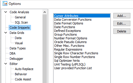 Maintaining Toad Code Snippets.